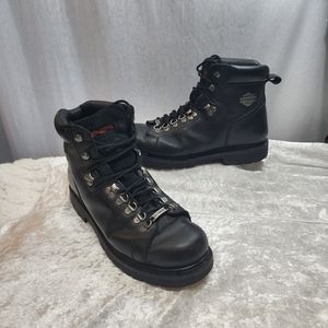 Harley-Davidson Black Leather Men's  Riding Boots Size 10 Excellent Condition